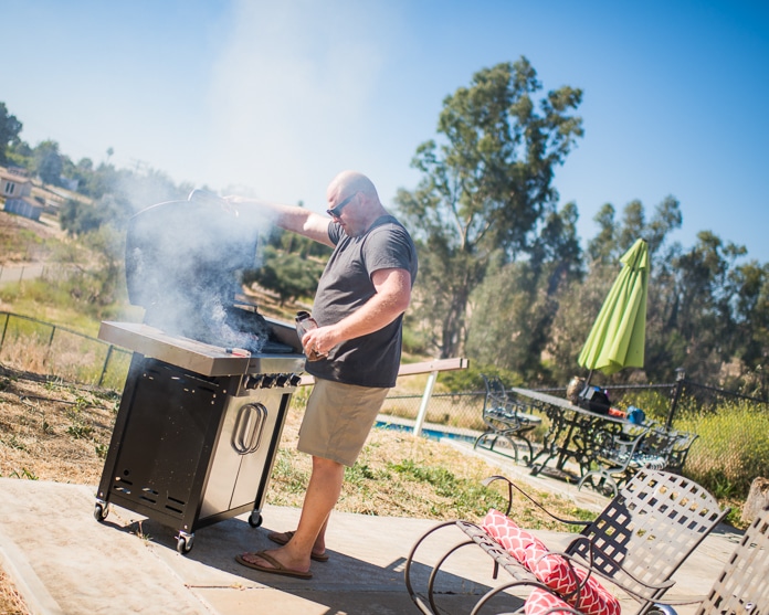 Barbecuing in the summer