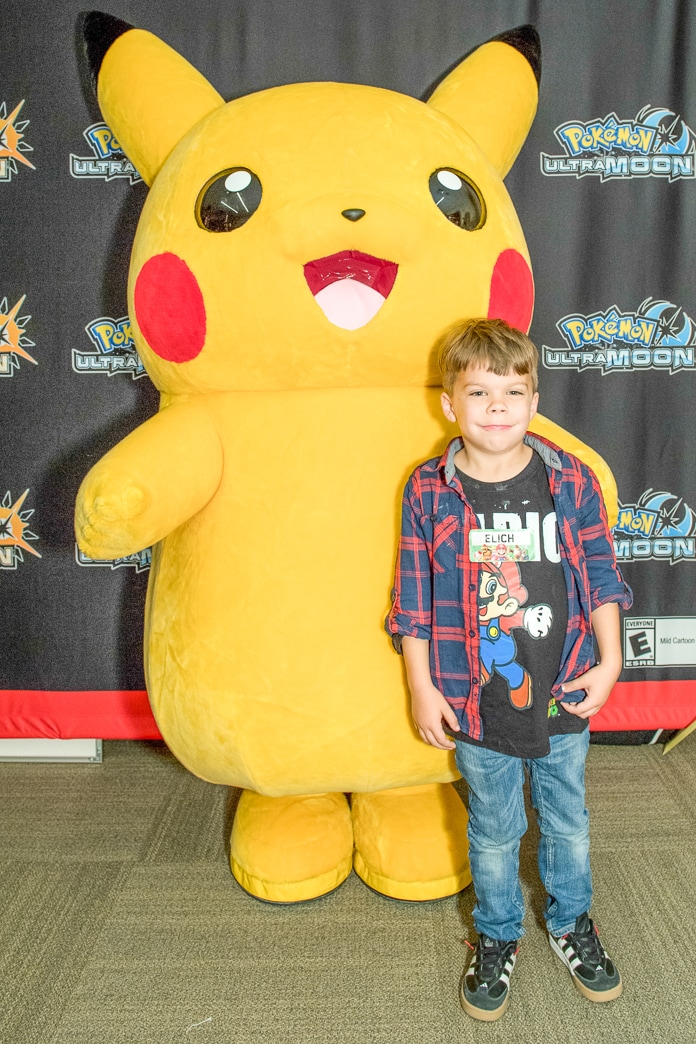 Child with Picachu character