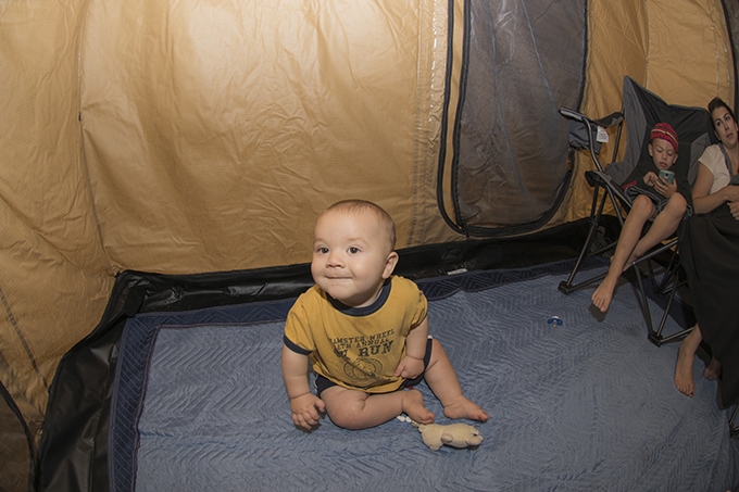 Baby in tent