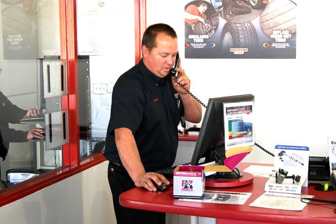 Front desk of discount tire