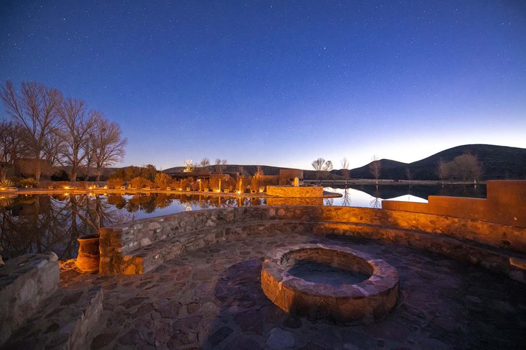 A starry sky above the adventure resort and West Texas ranch Cibolo Creek Ranch