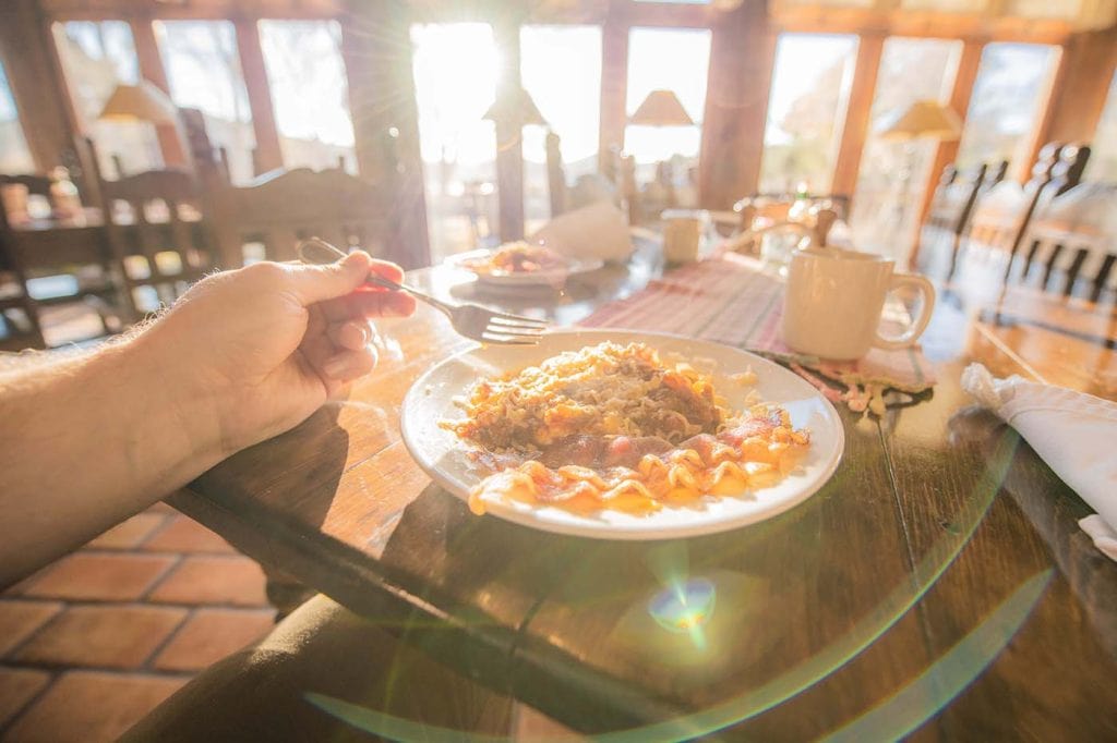 Chili relleno for breakfast at Cibolo Creek Ranch adventure resort in West Texas